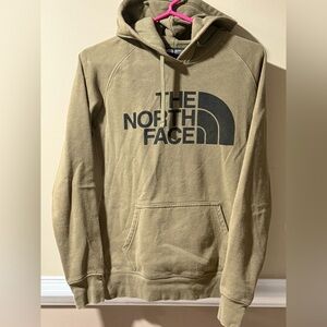 The North Face Olive Green Pullover Hoodie with Black Center Logo - XS